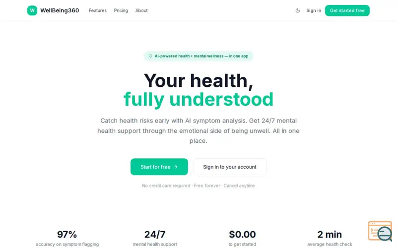 Screenshot of WellBeing360 — Complete Health Companion
