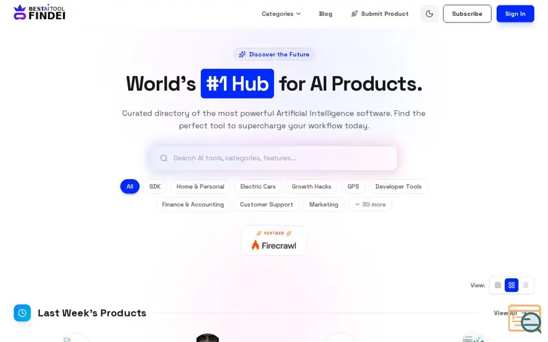 Screenshot of Best AI Tools Finder