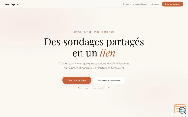 Screenshot of SondExpress