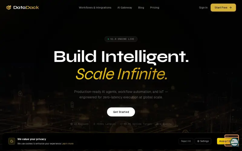 Screenshot of DataDack