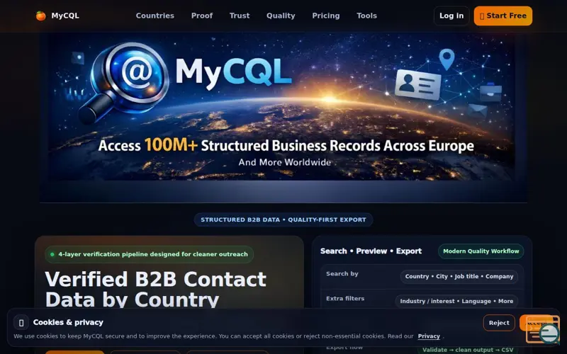 Screenshot of MyCQL