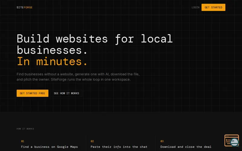 Screenshot of SiteForge