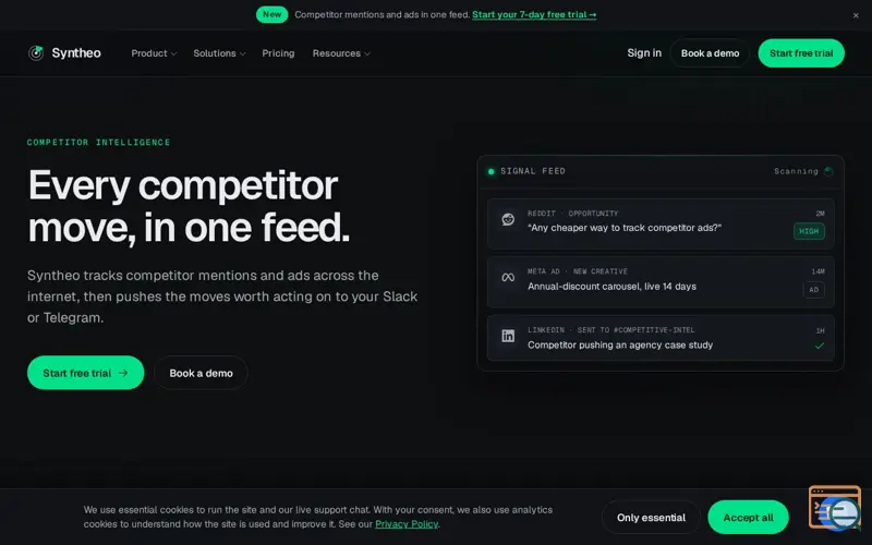 Screenshot of Syntheo AI