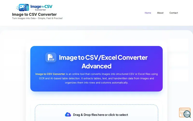 Screenshot of Image to CSV Converter Online Free