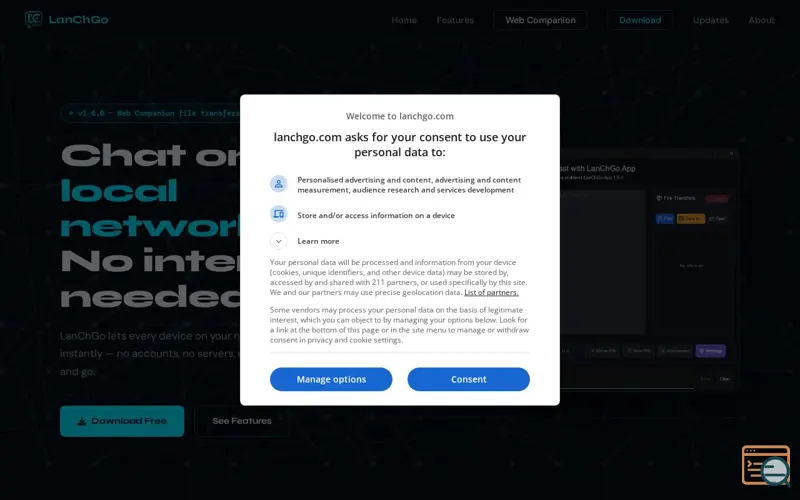 Screenshot of LanChGo