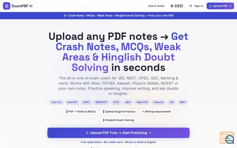 Screenshot of ExamPDF AI 