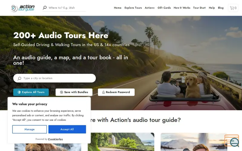 Screenshot of Action Tour Guide