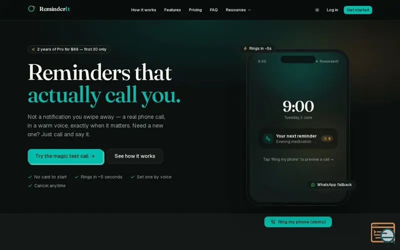 Screenshot of ReminderIt