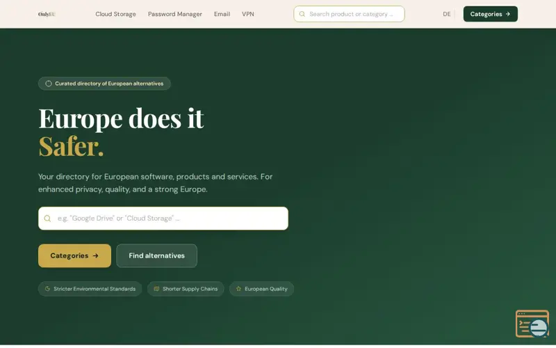 Screenshot of Only EU, a launch using Bunny CDN DNS