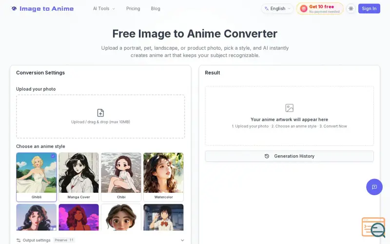 Screenshot of Image to Anime - Free Photo to Anime Converter