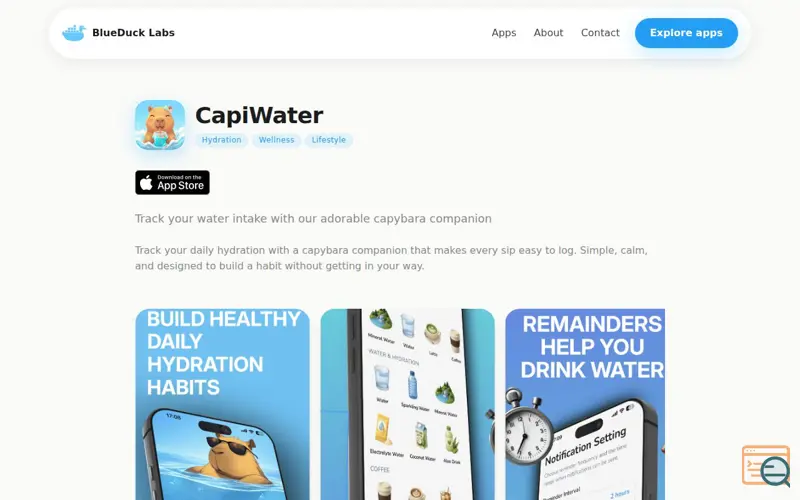 Screenshot of CapiWater, a launch using Mat Bao DNS