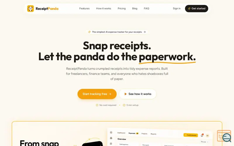 Screenshot of ReceiptPanda