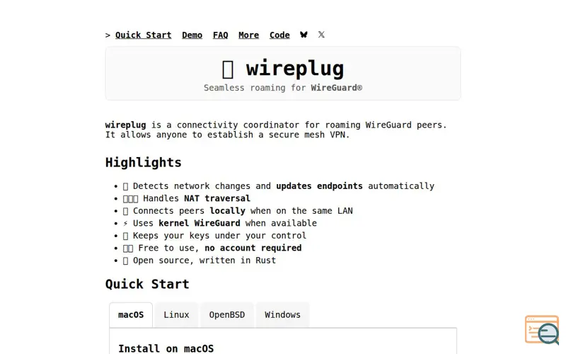 Screenshot of wireplug.org