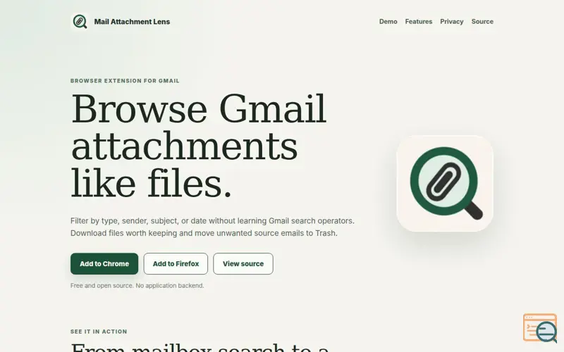 Screenshot of Mail Attachment Lens