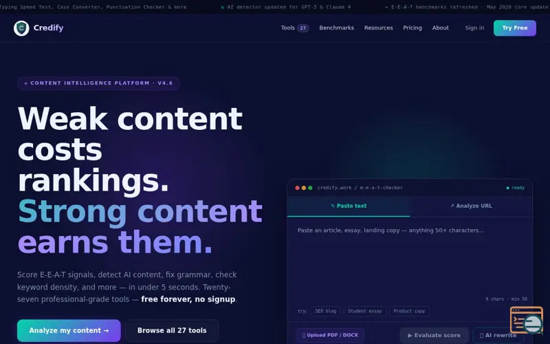 Screenshot of Credify