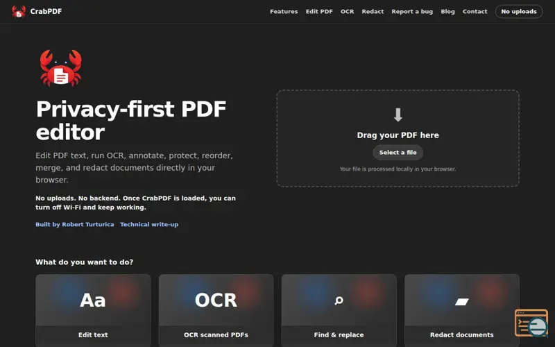 Screenshot of CrabPDF