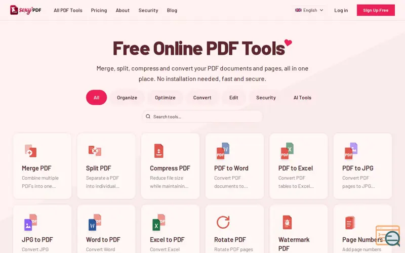 Screenshot of SexyPDF