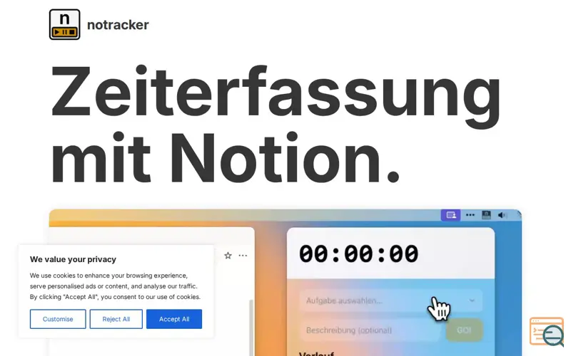Screenshot of notracker