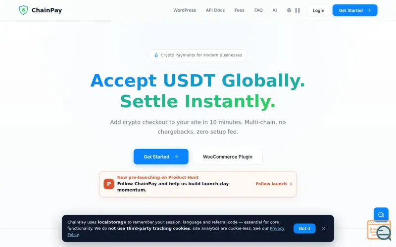 Screenshot of ChainPay