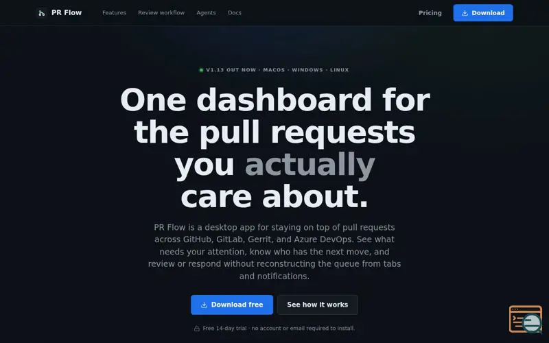 Screenshot of PR Flow — the pull requests you actually care about