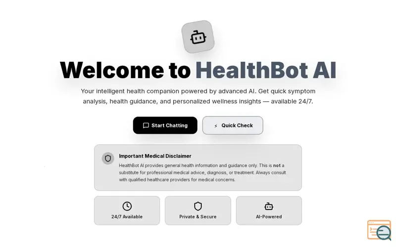 Screenshot of Symptom Checker Chatbot