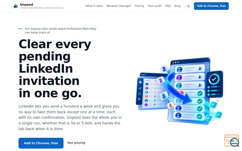 Screenshot of Unpend: LinkedIn Auto Withdraw & Network Cleanup