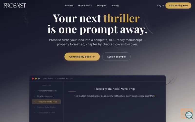 Screenshot of Prosaist, a launch using MyDevil.net Mail
