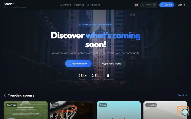 Screenshot of Soonr