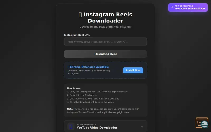 Screenshot of Instagram Reels Downloader