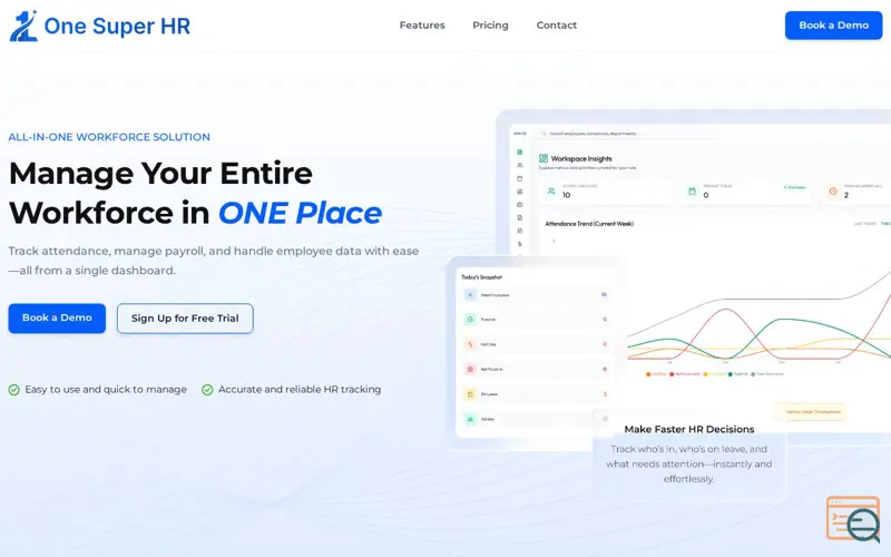 Screenshot of One Super HR - AI-powered HR Software