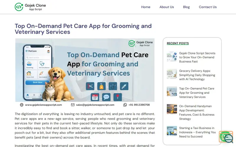 Screenshot of Home Cleaning Service app, a launch using DMCA.com