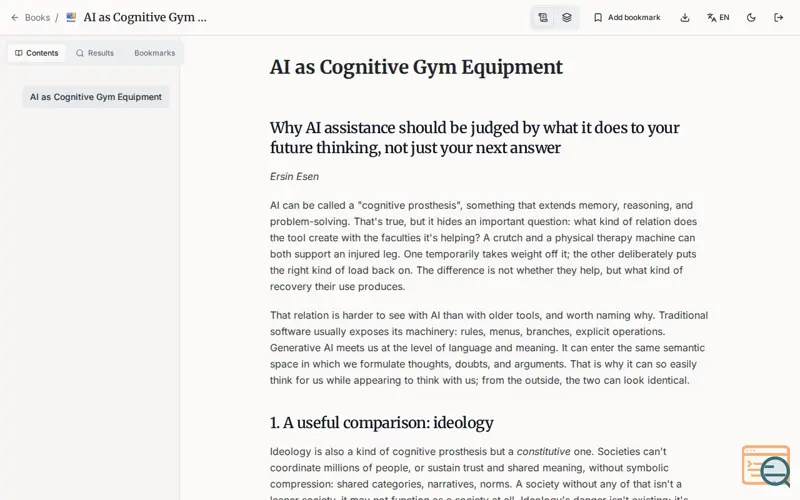 Screenshot of AI as Cognitive Gym Equipment