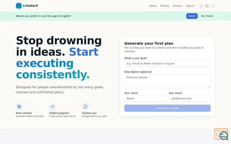 Screenshot of Listafacil
