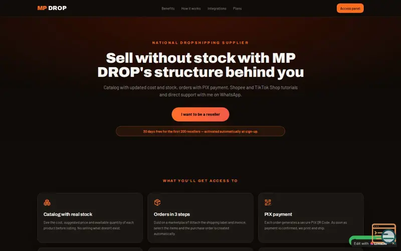 Screenshot of MP DROP — Fornecedor nacional para dropshipping