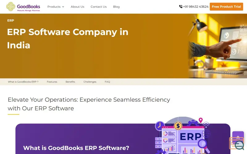 Screenshot of GoodBooks ERP