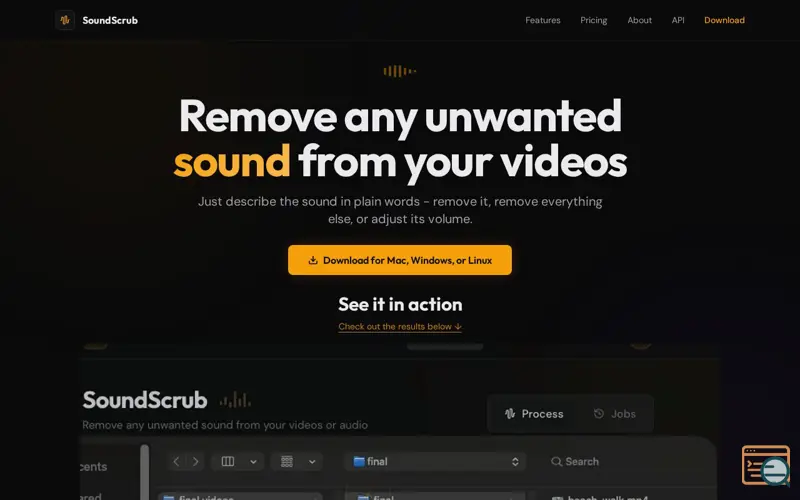 Screenshot of SoundScrub