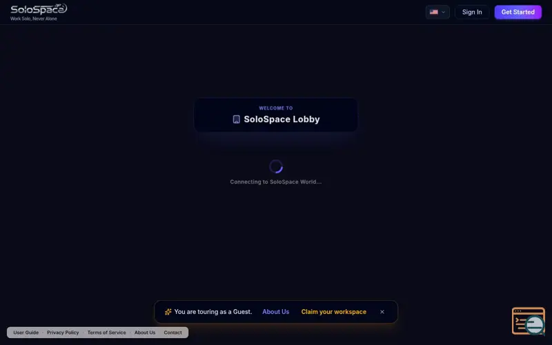 Screenshot of SoloSpace — Virtual Co-working Space