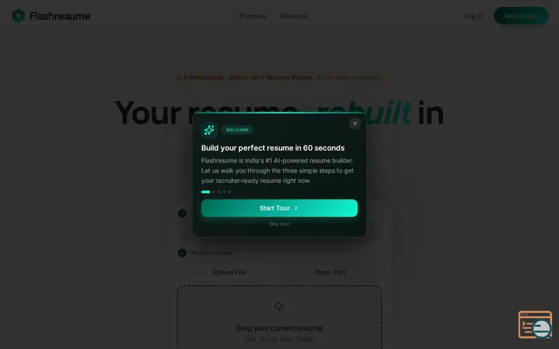 Screenshot of Flashresume