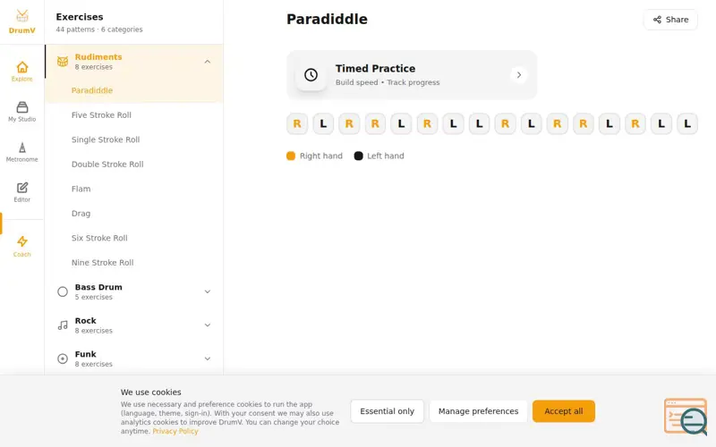 Screenshot of DrumV