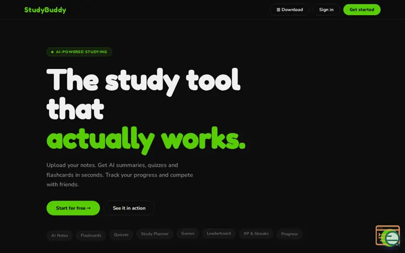 Screenshot of Beta StudyBuddy, a launch using Ngrok