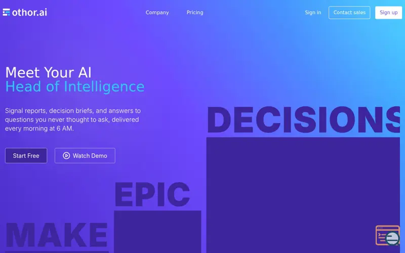 Screenshot of Othor AI