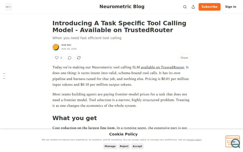 Screenshot of Blog