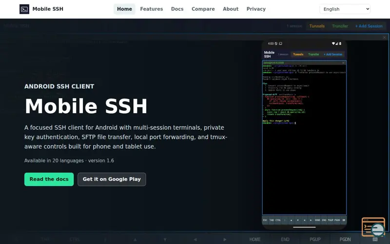 Screenshot of Mobile SSH