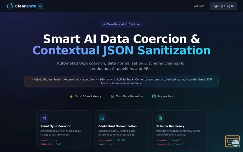 Screenshot of CleanData AI