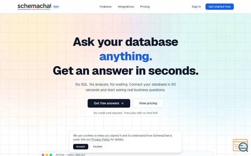 Screenshot of SchemaChat