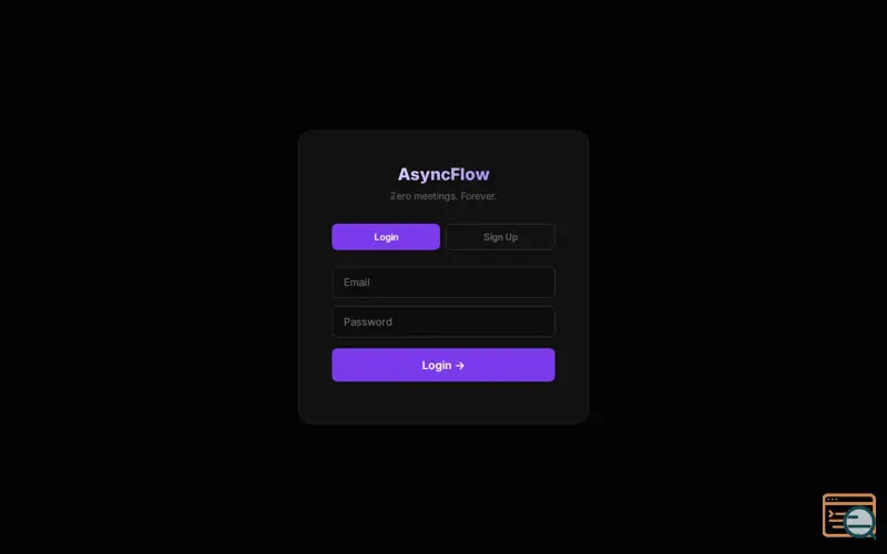 Screenshot of AsyncFlow — Zero Meetings. Forever.