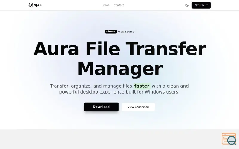 Screenshot of Aura File Transfer Manager, a launch using StableServer