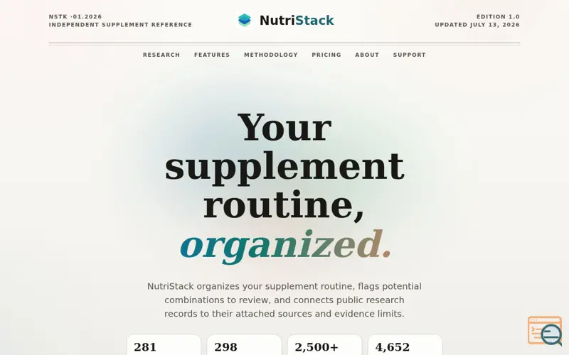 Screenshot of NutriStack