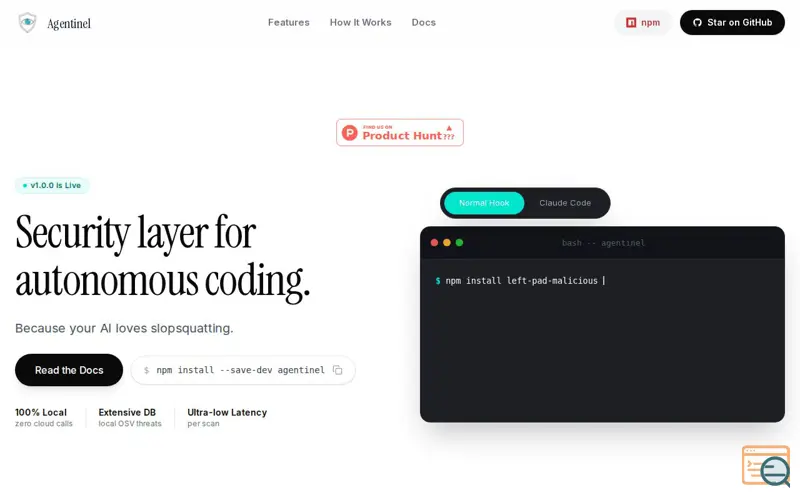 Screenshot of Agentinel