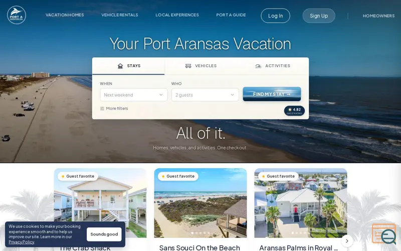 Screenshot of Port A Vacation Company